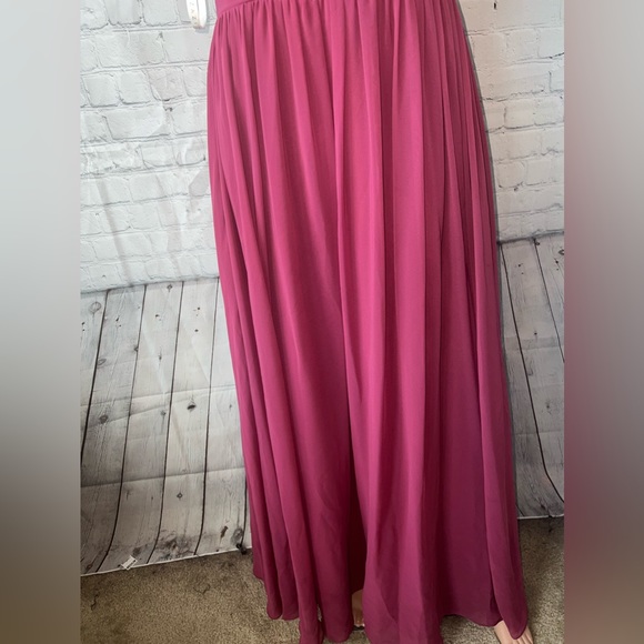 azazie Dark Purple / Pink long polyester formal dress size L - Picture 3 of 15